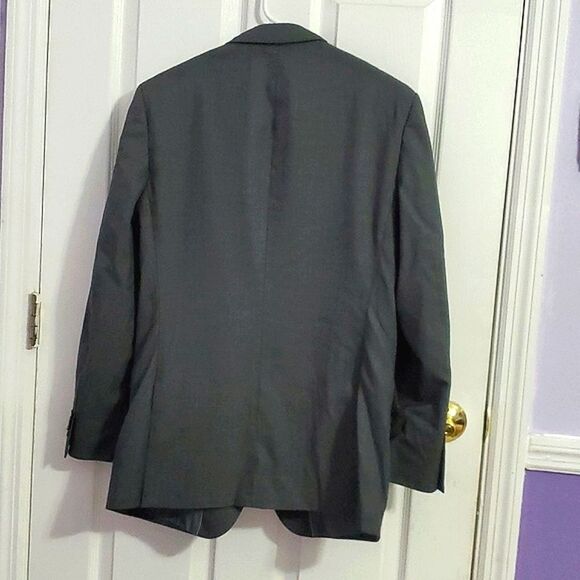 Banana Republic BR Monogram Charcoal Slim Fit Double Bent Italian Wool Blazer - Picture 7 of 13